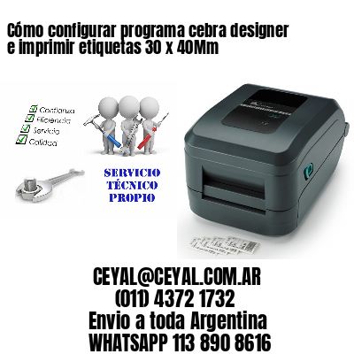 Cómo configurar programa cebra designer e imprimir etiquetas 30 x 40Mm