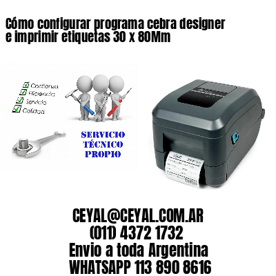 Cómo configurar programa cebra designer e imprimir etiquetas 30 x 80Mm