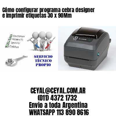 Cómo configurar programa cebra designer e imprimir etiquetas 30 x 90Mm