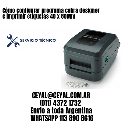 Cómo configurar programa cebra designer e imprimir etiquetas 40 x 80Mm