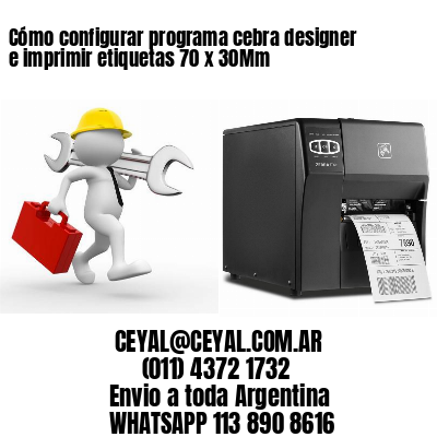 Cómo configurar programa cebra designer e imprimir etiquetas 70 x 30Mm