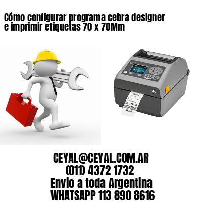 Cómo configurar programa cebra designer e imprimir etiquetas 70 x 70Mm