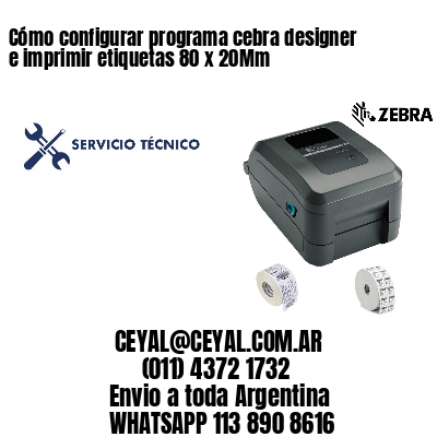 Cómo configurar programa cebra designer e imprimir etiquetas 80 x 20Mm