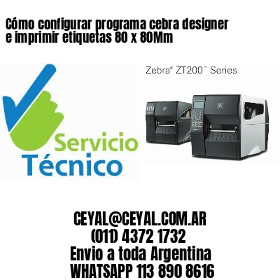 Cómo configurar programa cebra designer e imprimir etiquetas 80 x 80Mm