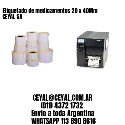 Etiquetado de medicamentos 20 x 40Mm CEYAL SA