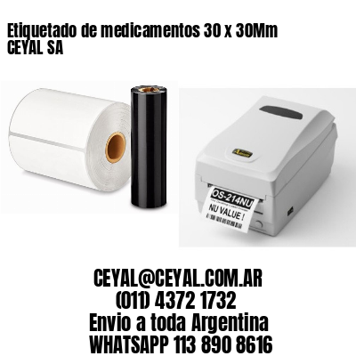 Etiquetado de medicamentos 30 x 30Mm CEYAL SA