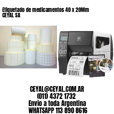 Etiquetado de medicamentos 40 x 20Mm CEYAL SA