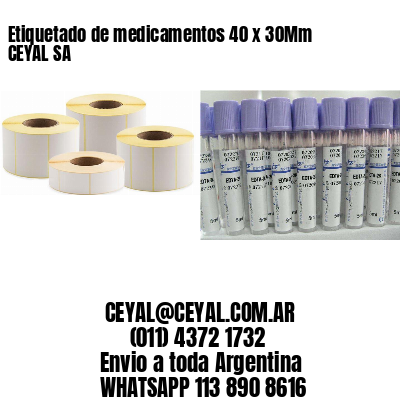 Etiquetado de medicamentos 40 x 30Mm CEYAL SA