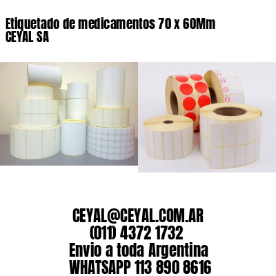 Etiquetado de medicamentos 70 x 60Mm CEYAL SA