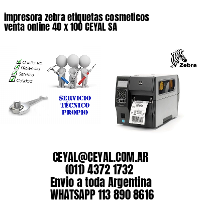 impresora zebra etiquetas cosmeticos venta online 40 x 100 CEYAL SA