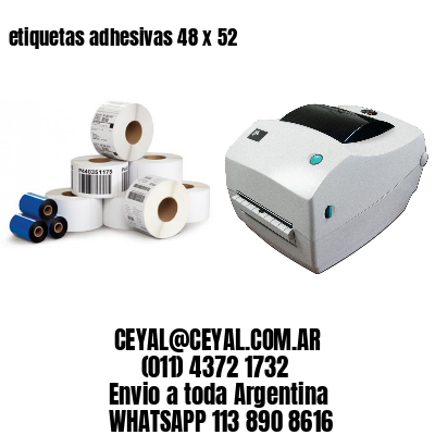 etiquetas adhesivas 48 x 52