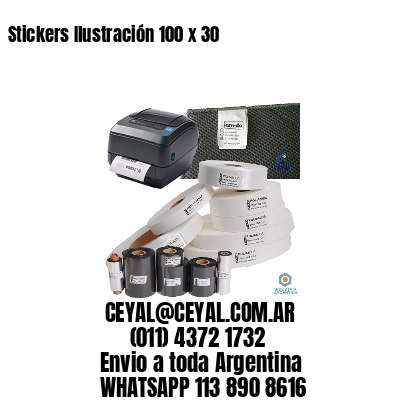 Stickers Ilustración 100 x 30