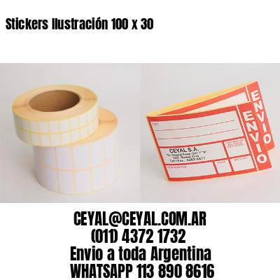 Stickers Ilustración 100 x 30