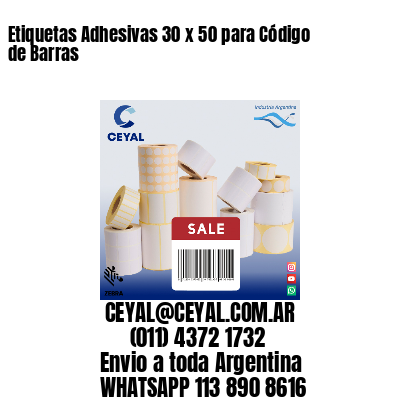 Etiquetas Adhesivas 30 x 50 para Código de Barras