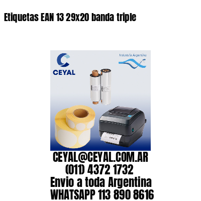 Etiquetas EAN 13 29×20 banda triple
