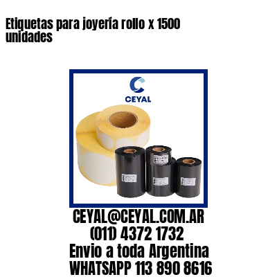 Etiquetas para joyería rollo x 1500 unidades