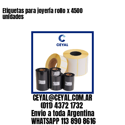 Etiquetas para joyería rollo x 4500 unidades