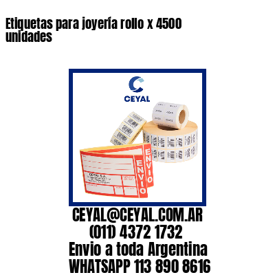 Etiquetas para joyería rollo x 4500 unidades