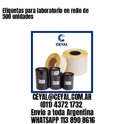 Etiquetas para laboratorio en rollo de 500 unidades