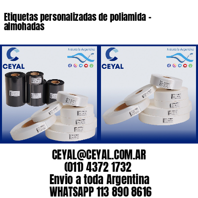 Etiquetas personalizadas de poliamida – almohadas