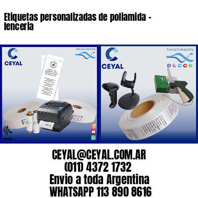 Etiquetas personalizadas de poliamida – lenceria
