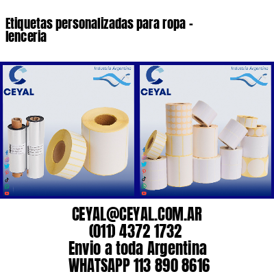 Etiquetas personalizadas para ropa – lenceria
