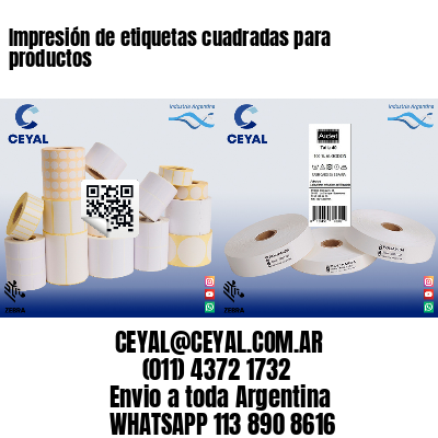 Impresión de etiquetas cuadradas para productos
