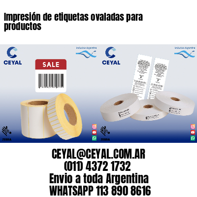 Impresión de etiquetas ovaladas para productos