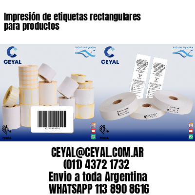 Impresión de etiquetas rectangulares para productos