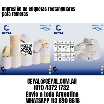 Impresión de etiquetas rectangulares para remeras