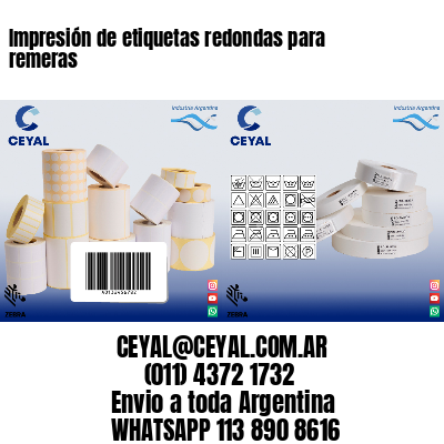 Impresión de etiquetas redondas para remeras