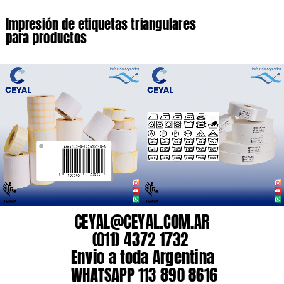 Impresión de etiquetas triangulares para productos