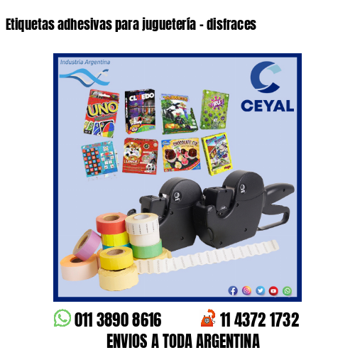 Etiquetas adhesivas para juguetería – disfraces