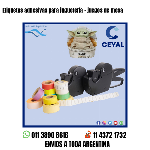 Etiquetas adhesivas para juguetería – juegos de mesa