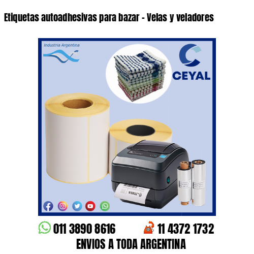 Etiquetas autoadhesivas para bazar – Velas y veladores