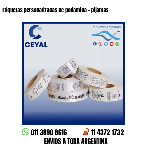 Etiquetas personalizadas de poliamida – pijamas