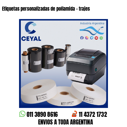 Etiquetas personalizadas de poliamida – trajes