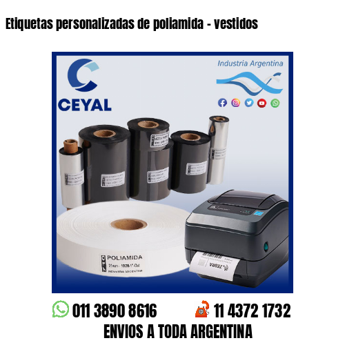 Etiquetas personalizadas de poliamida – vestidos
