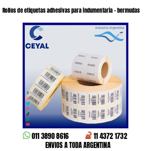 Rollos de etiquetas adhesivas para indumentaria – bermudas