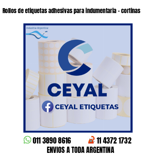 Rollos de etiquetas adhesivas para indumentaria - cortinas
