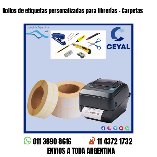 Rollos de etiquetas personalizadas para librerías – Carpetas