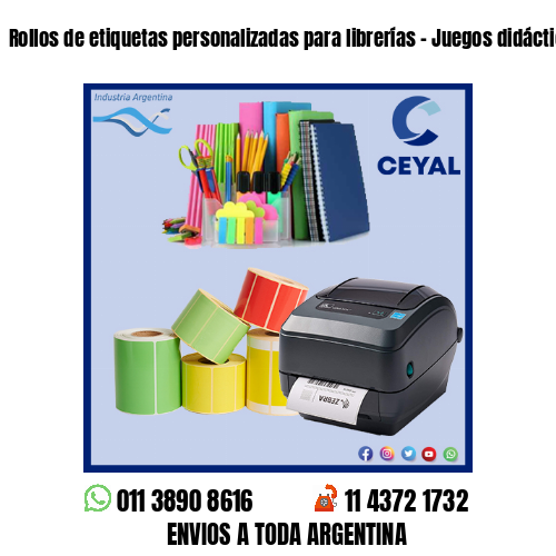 Rollos de etiquetas personalizadas para librerías – Juegos didácticos