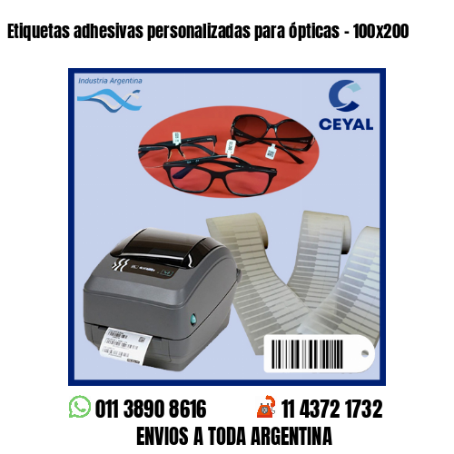 Etiquetas adhesivas personalizadas para ópticas – 100×200