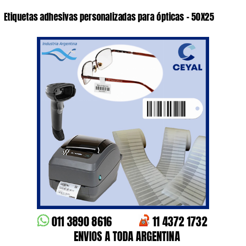 Etiquetas adhesivas personalizadas para ópticas – 50X25