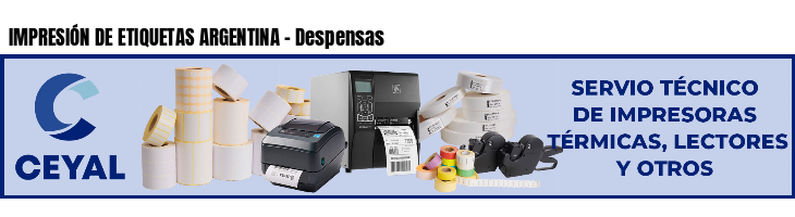 IMPRESIÓN DE ETIQUETAS ARGENTINA - Despensas