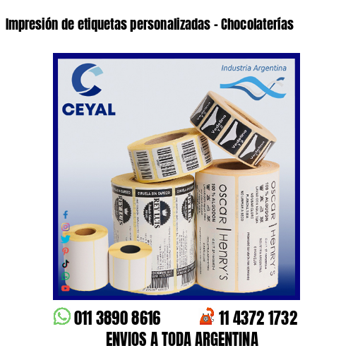 Impresión de etiquetas personalizadas – Chocolaterías