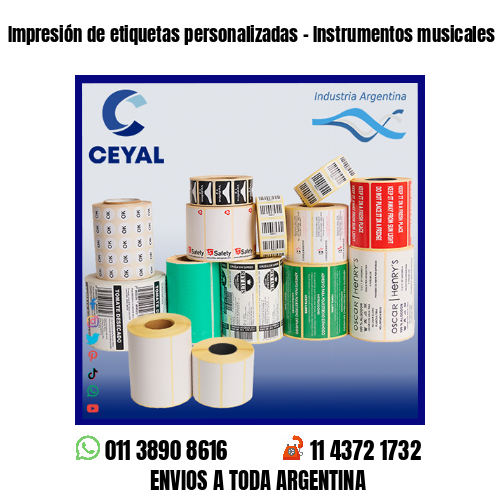 Impresión de etiquetas personalizadas – Instrumentos musicales