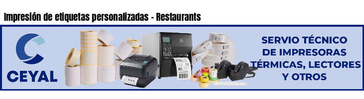 Impresión de etiquetas personalizadas - Restaurants