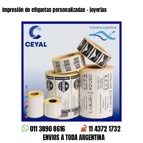 Impresión de etiquetas personalizadas – joyerias
