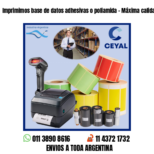 Imprimimos base de datos adhesivas o poliamida – Máxima calidad en impresión!
